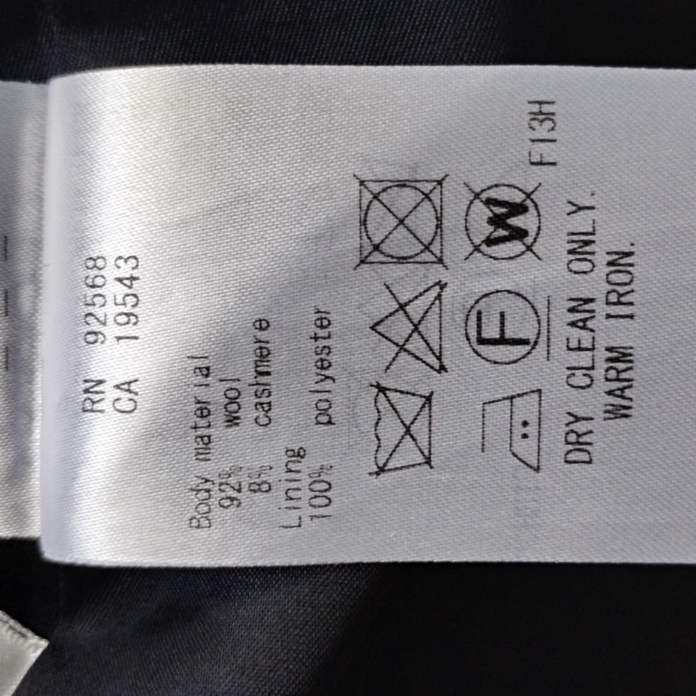 EUC 23ku Merino Wool Cashmere Single Button Hooded Coat Japan 36 S 6 Dark Navy - Picture 6 of 11